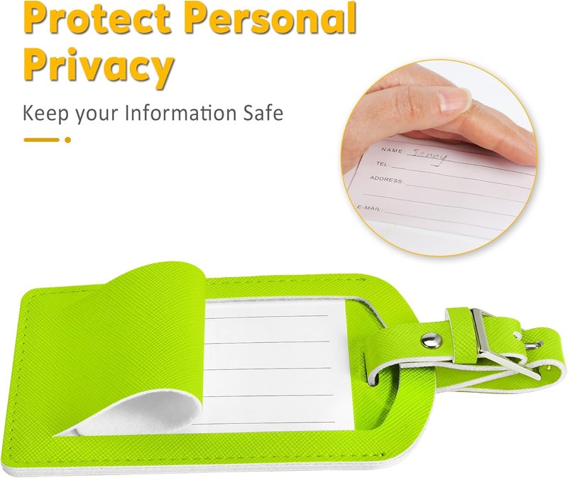 Airkit 3 Pack Luggage Tags for Suitcases, TSA Approved Bag Tags, Baggage Tags with Privacy Protection, Travel Essentials Luggage Accessories, Neon Green - Image 3